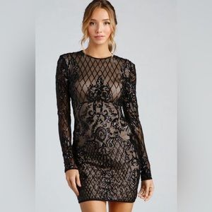 Windsor Vintage Glam Sequin Mini Dress